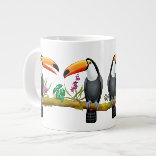 Tropische Toucan Birds Jumbo Mok (Voorkant links)
