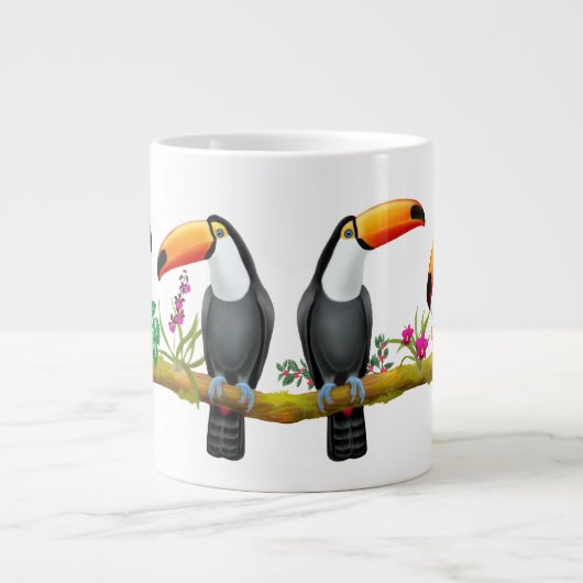 Tropische Toucan Birds Jumbo Mok (Voorkant)