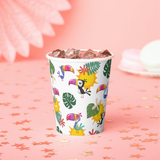 Tropische Toucan Cluster Paper Cup Papieren Bekers (Insitu)