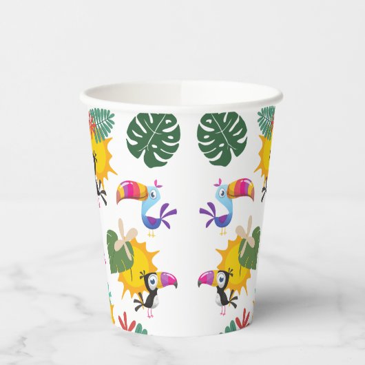 Tropische Toucan Cluster Paper Cup Papieren Bekers (Links)