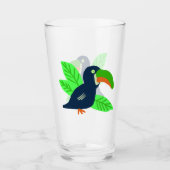 Tropische Toucan en bladeren Glas (Voorkant)