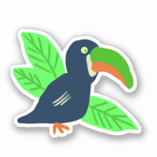 Tropische Toucan en bladeren Sticker