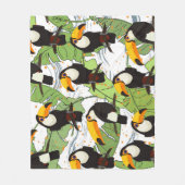 Tropische Toucan, groene palmen,  patroon. Fleece Deken (Voorkant)