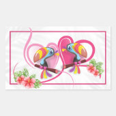 Tropische Toucan Love Rechthoekige Sticker (Voorkant)
