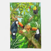 Tropische Toucan Oerwoud Kitchen Tea Towel Theedoek (Verticaal)