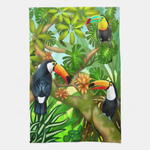 Tropische Toucan Oerwoud Kitchen Tea Towel Theedoek