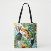 Tropische Toucan Paradise Palm Pineapple Modern Draagtas (Voorkant)