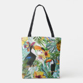 Tropische Toucan Paradise Palm Pineapple Modern Draagtas (Achterkant)