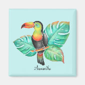 Tropische Toucan Parrot, aangepast Magneet (Voorkant)