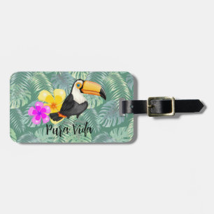 Tropische Toucan Pura Vida Design Bagagelabel