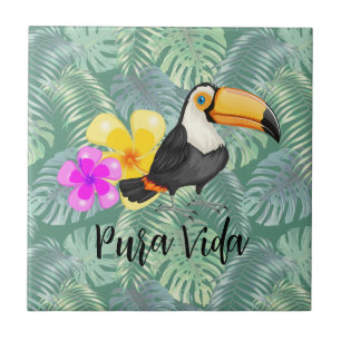 Tropische Toucan Pura Vida Design keramische Tegel Tegeltje