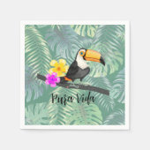 Tropische Toucan Pura Vida papieren servetten (Voorkant)