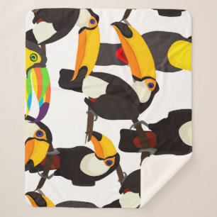 Tropische Toucan Vogels  Patroon Sherpa Deken