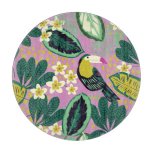 Tropische Toucans: bloemenpatroon Snijplank
