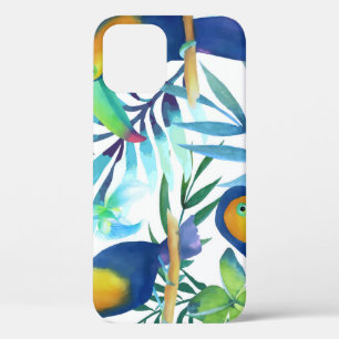 Tropische Toucans: exotisch bloemenpatroon. iPhone 12 Hoesje