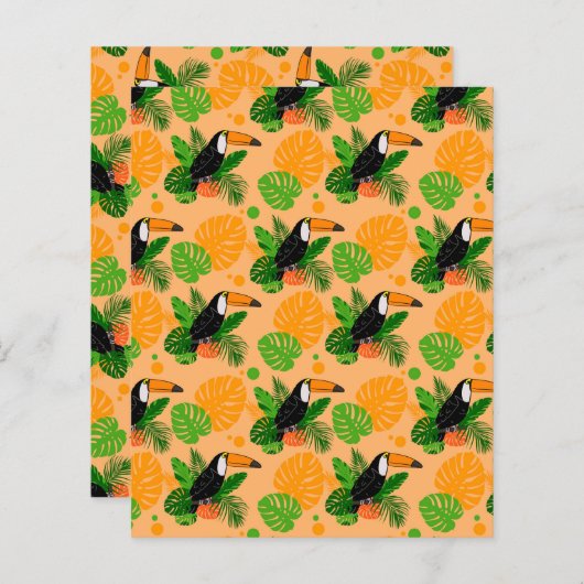 Tropische touccan Bird Seamless Pattern (Voorkant / Achterkant)