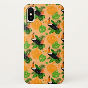 Tropische touccan Bird Seamless Pattern iPhone X Hoesje