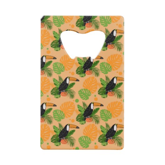 Tropische touccan Bird Seamless Pattern Kredietkaart Flessenopener (Voorkant)