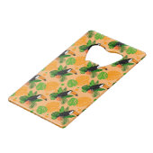 Tropische touccan Bird Seamless Pattern Kredietkaart Flessenopener (Voorkant Gekanteld)