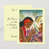 Tropische trouw Save The Date Luau-aankondigingen Kaart (Voorkant / Achterkant)