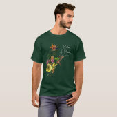 Tropische trouwdatum bruid en bruidegom matching t-shirt (Voorkant volledig)