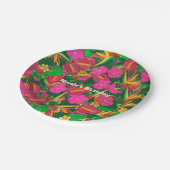 Tropische Tuin Bloemen Tropische Party Borden Papieren Bordje (Gekanteld)