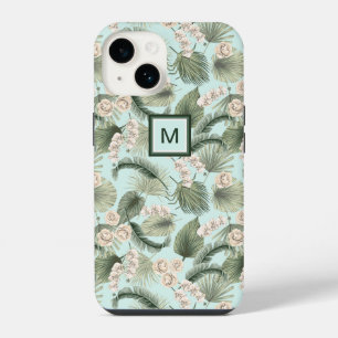 Tropische Tuin Bloemige Orchidee & Palm Patroon iPhone 14 Hoesje