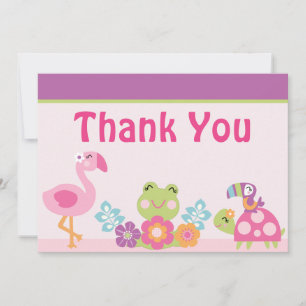 Tropische tuin/dierlijk Baby shower Dank u wel Bedankkaart