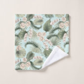 Tropische tuin Floral Orchid en Palm Pattern Bad Handdoek (Wasdoekje)