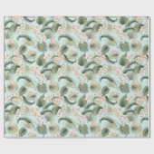 Tropische tuin Floral Orchid en Palm Pattern Cadeaupapier (Vlak)