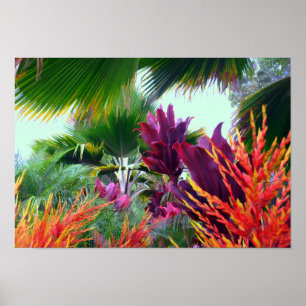 Tropische tuin in paradijsdruk poster