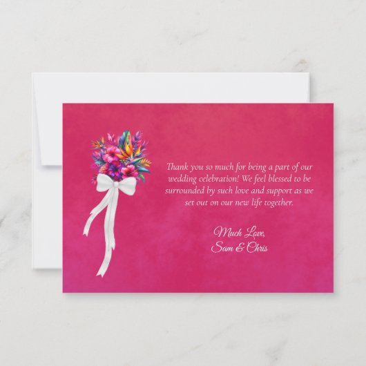 Tropische Tuin Kleurrijke Liefde & Bedankt bruilof (Achterkant)