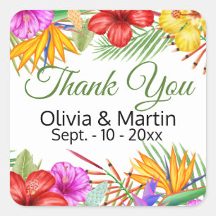 Tropische tuin Paradise Vierkante Sticker