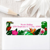 Tropische tuinbladeren & Adresetiketten Etiket (Insitu)