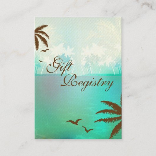 Tropische Turquoise Beach Gift Registry Kaarten (Voorkant)