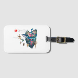 Tropische uitnodiging bagagelabel