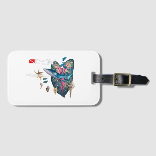 Tropische uitnodiging bagagelabel (Voorkant (horizontaal))