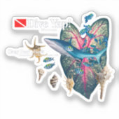 Tropische uitnodiging sticker (Voorkant)