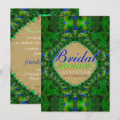 Tropische uitnodiging voor bruidsdouche in groen e (Voorkant / Achterkant)