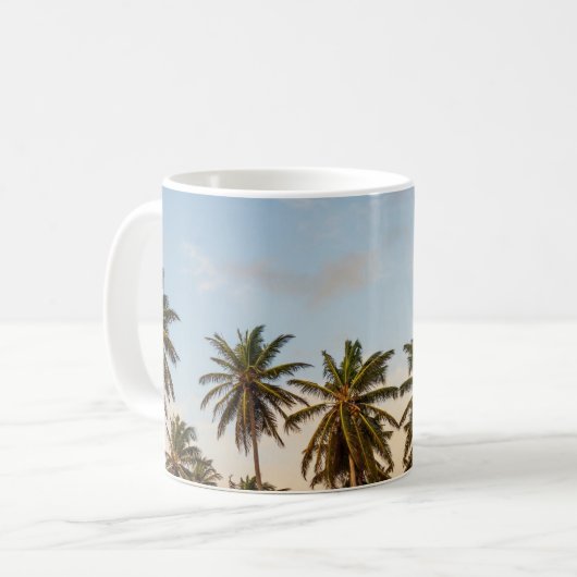 Tropische vakantie palmbomen koffiemok (Voorkant links)