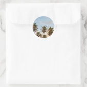 Tropische vakantie palmbomen ronde sticker (Tas)