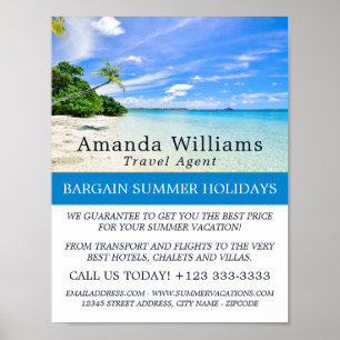 Tropische vakantie, reisagent Adverteren Poster