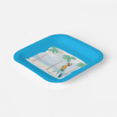 Tropische Vakantie Reiziger Fun Beach Reizen Papieren Bordje (Gebogen)