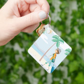 Tropische Vakantie Reiziger Fun Beach Reizen Sleutelhanger