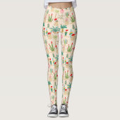 Tropische vakantie vibes kerstpatroon leggings (Voorkant)