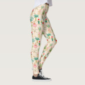 Tropische vakantie vibes kerstpatroon leggings (Rechts)
