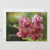 Tropische Vanda Orchid Cluster Birthday Invitation Kaart (Voorkant)