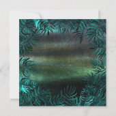 Tropische varenbladeren omlijst Blauwgroen bosgroe Kaart (Achterkant)