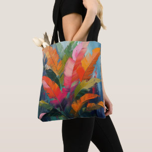 Tropische Veren – Levendige Botanische Abstractie Draagtas