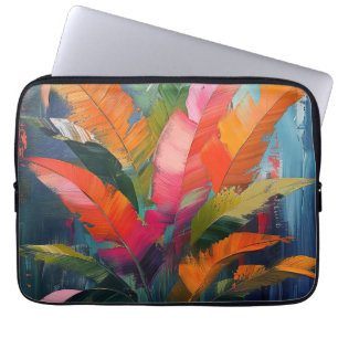 Tropische Veren – Levendige Botanische Abstractie Laptop Sleeve